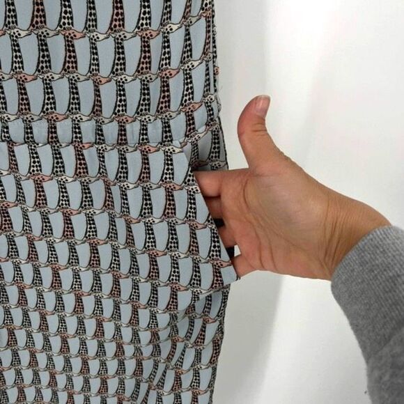 CKS Women's‎ Giraffe Print Cap Sleeve Elastic Waist Mini Dress Blue Black Small - Picture 4 of 14